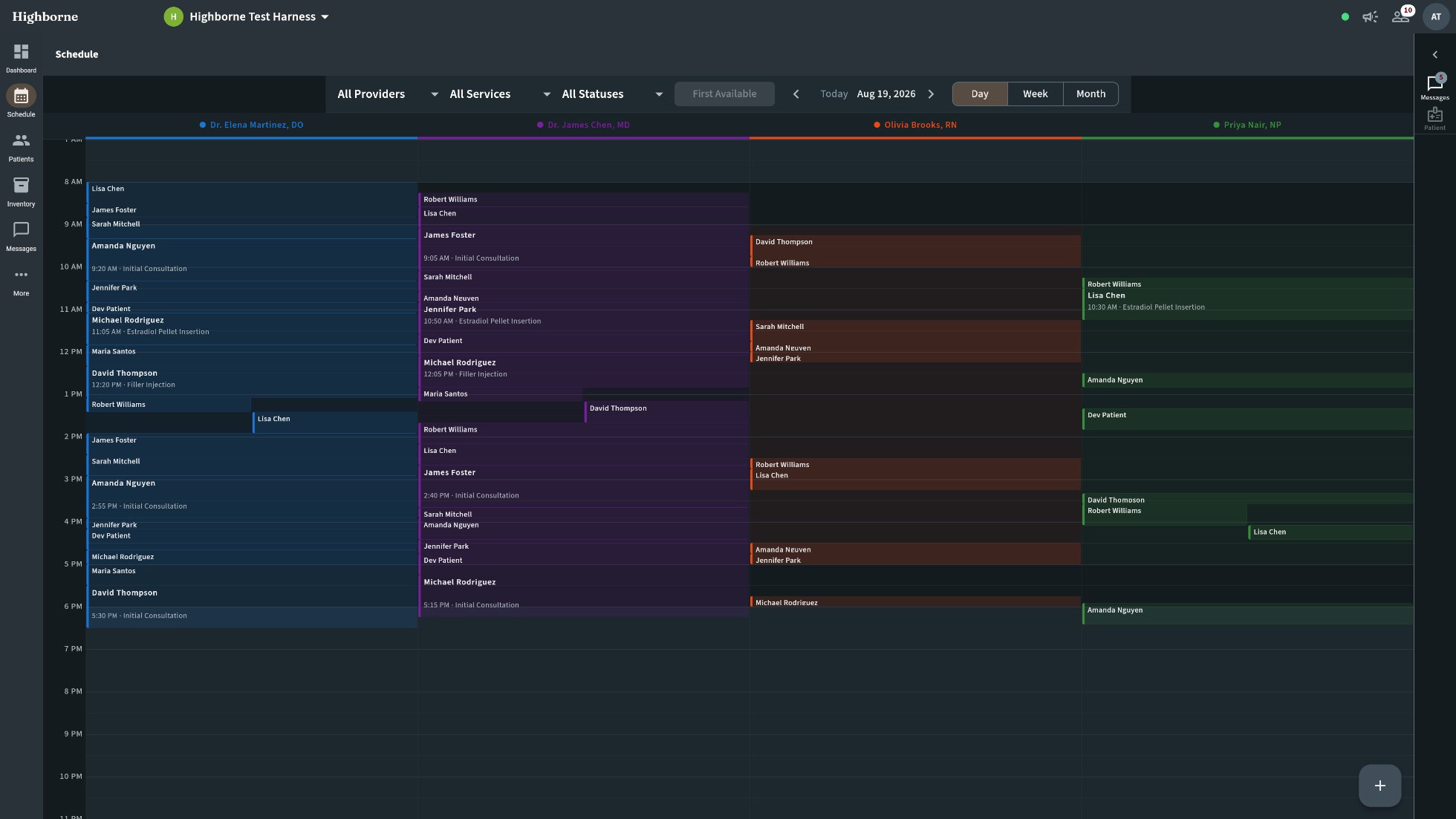The same full day in the Slate and Copper dark theme
